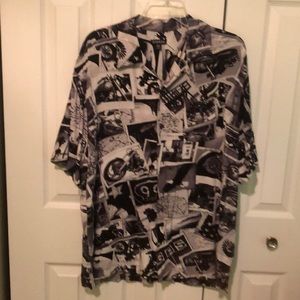 George Casual summer shirt in black and white in sizes 42-44 L